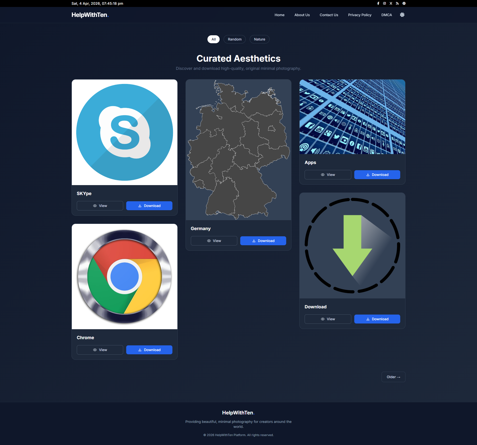 Pinterest Style Image Download Blogger Template – Dark Mode, Mobile Responsive