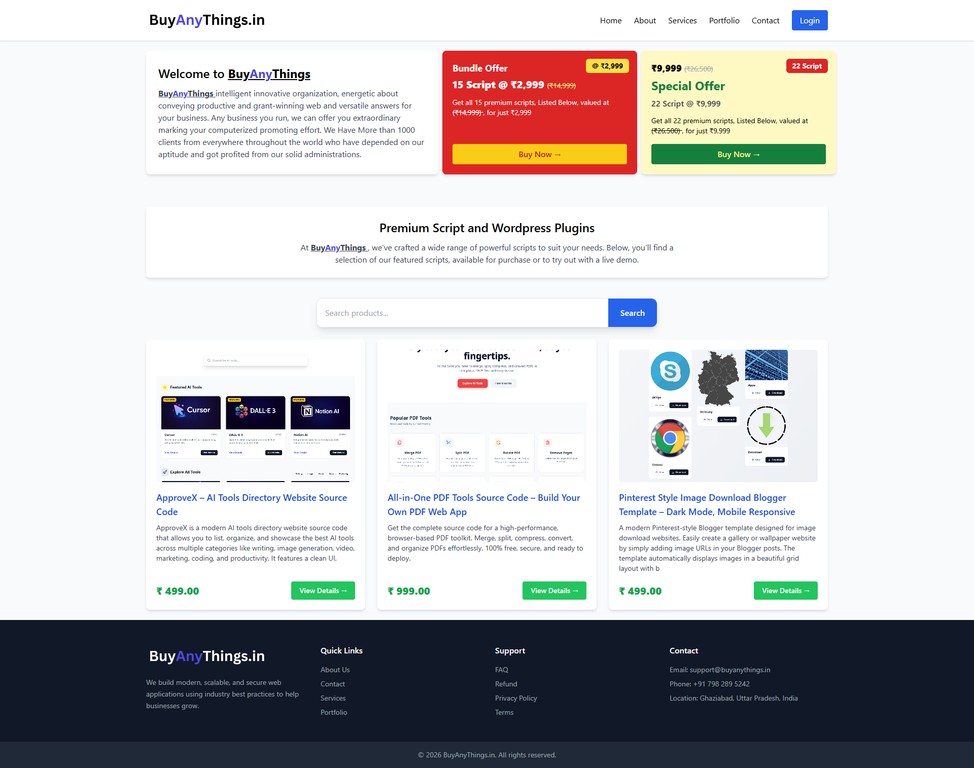 BuyAnyThings.in Official Script Store – Premium Web Solutions & PHP Scripts