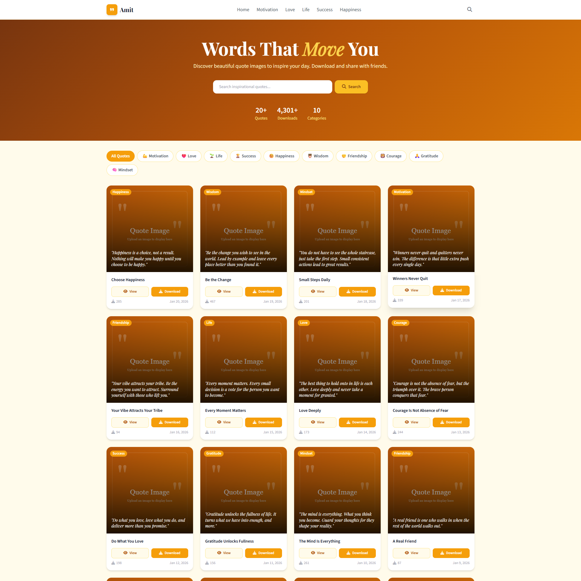 CodetoQuote – Viral Quote Image Generator Website Script (Download System + Modern UI + SEO Ready)