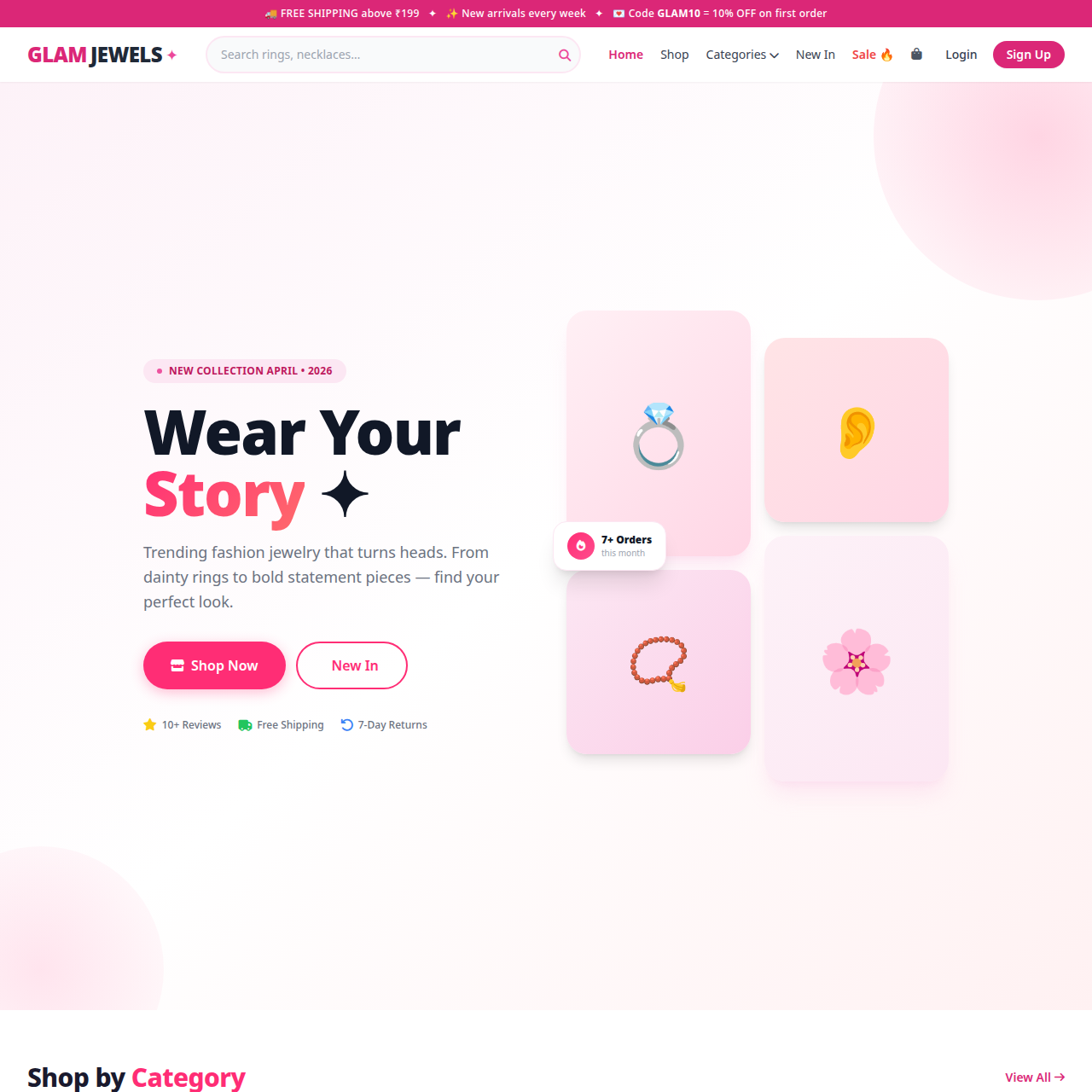 Jewelry eCommerce Website with Admin Panel – Full Stack (Frontend + Backend)