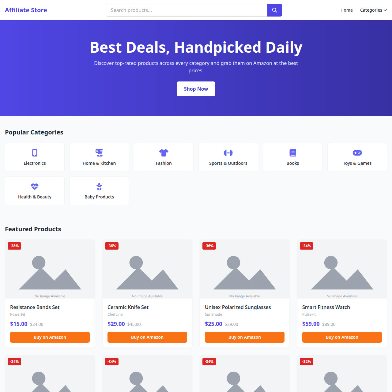 Amazon Affiliate Script – SEO-Friendly Affiliate Website Source Code